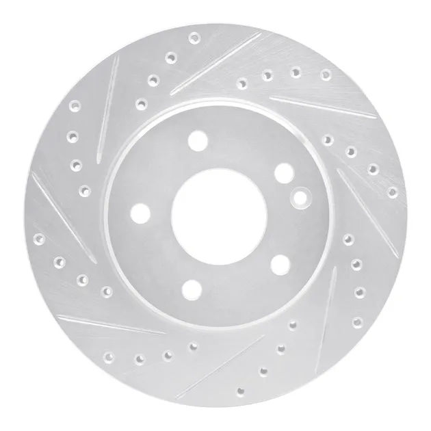R1 Concepts EDZ-63000L Brake Rotor Drilled and Slotted Silver